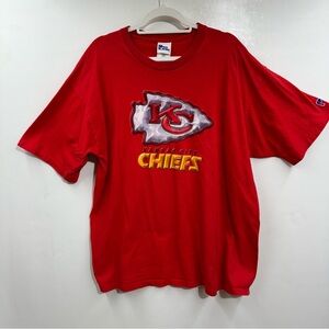 Pro Player Kansas City Chiefs Tee Shirt Red Vintage Crew Neck Short Sleeve XXL